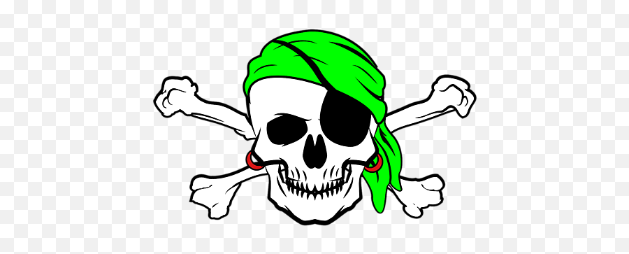 Halloween Pirate Skull Crossbones Bandana Eyepatch Greeting Card - Creepy Png,Skull And Crossbones Transparent Background