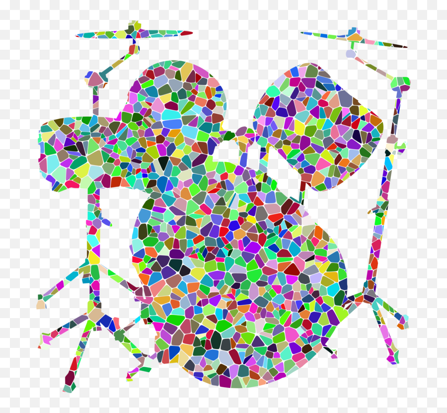 Drum Set Png - Drum Kits Music Snare Drums Percussion Piano Clipart Silhouette Colourful,Drum Set Transparent Background