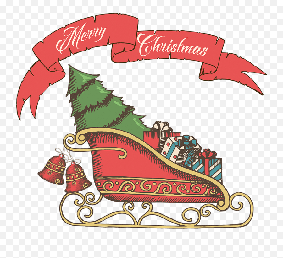 Free U0026 Cute Santa Sleigh Clipart For Your Holiday - Christmas Day Png,Santa Sleigh Transparent