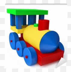 3d Colorful Toy Train Wall Mural - Cylinder Png,Toy Train Png