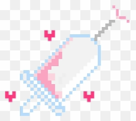 Kawaii Pixel Syringe Sticker By - Vertical png