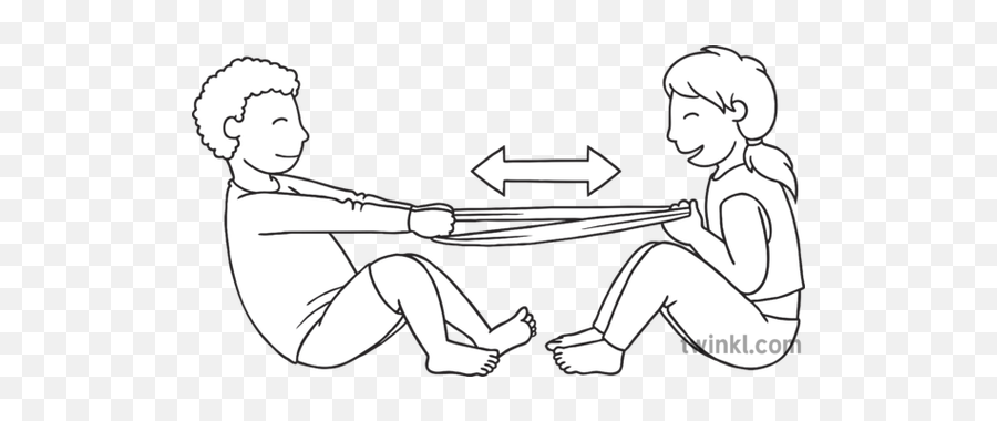 Two Children Playing Tug Of War Game Exercise Sensory - Draw Children Playing Tug Of War Png,Tug Of War Icon