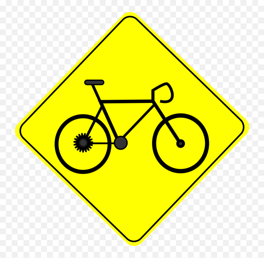Bike Crossing Caution Road Sign - Free Clipart Icon Happy Birthday 50 Cyclist Png,Road Sign Icon