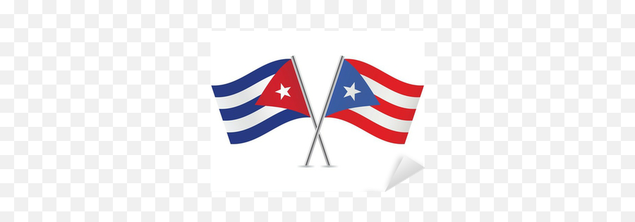 Sticker Cuban And Puerto Rican Flags Vector Illustration - Cuba And Puerto Rican Flag As One Png,Puerto Rico Flag Icon