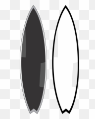 Download Tropical Surfboard Surfing Surf Pictures Of 2 - Black And White Surfboard Cartoon Png,Surfboard Png