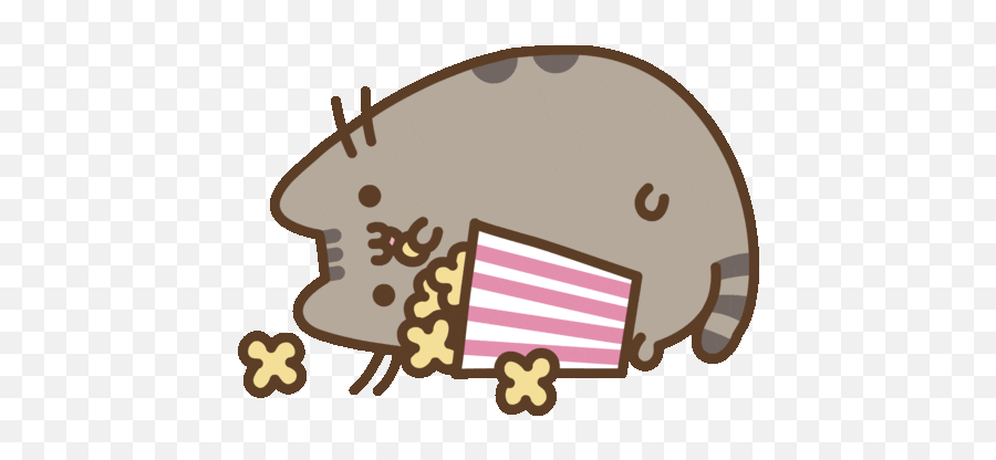 Fat Cat Sticker - Fat Cat Popcorn Discover U0026 Share Gifs Pusheen With Popcorn Gif Png,Fat Cat Icon