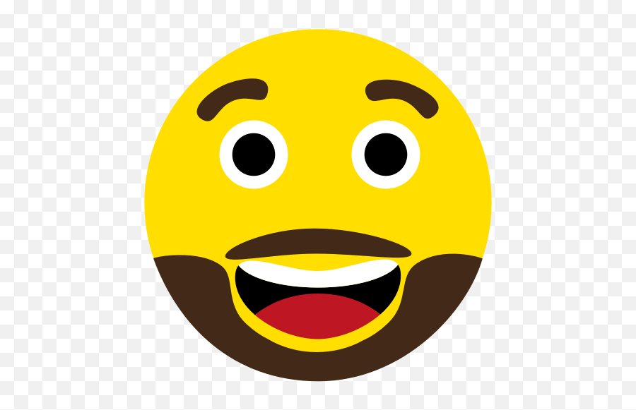 Beard Emoji Face Happy Icon Png