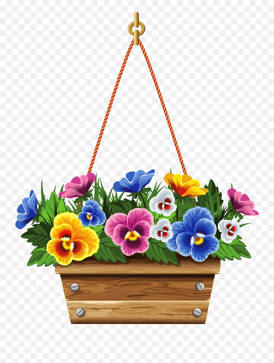 Png Clipart Picture - Clipart Hanging Baskets Flowers,Violets Png