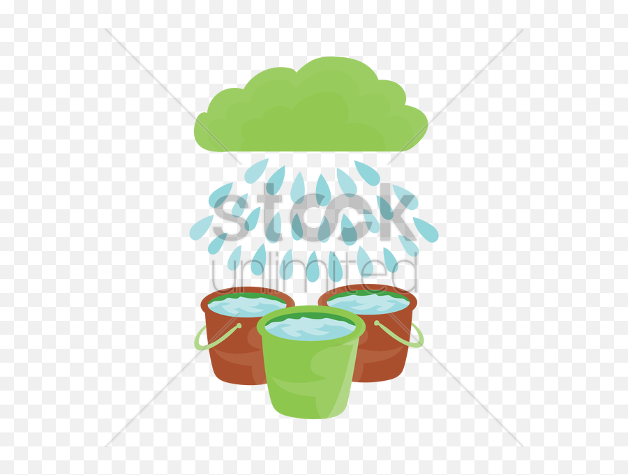 Saving Of Rain Water Vector Image Clipart Bucket - Rain Water Bucket Cartoon Png,Water Vector Png