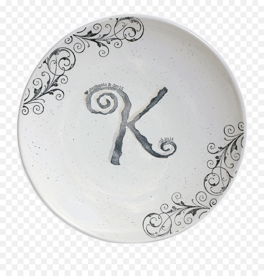 Personalized Scrollwork Wedding Guest Book Platter - Circle Png,Scrollwork Png