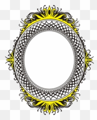 Transparent Hd Mirror Png Background - Black White Oval Frames