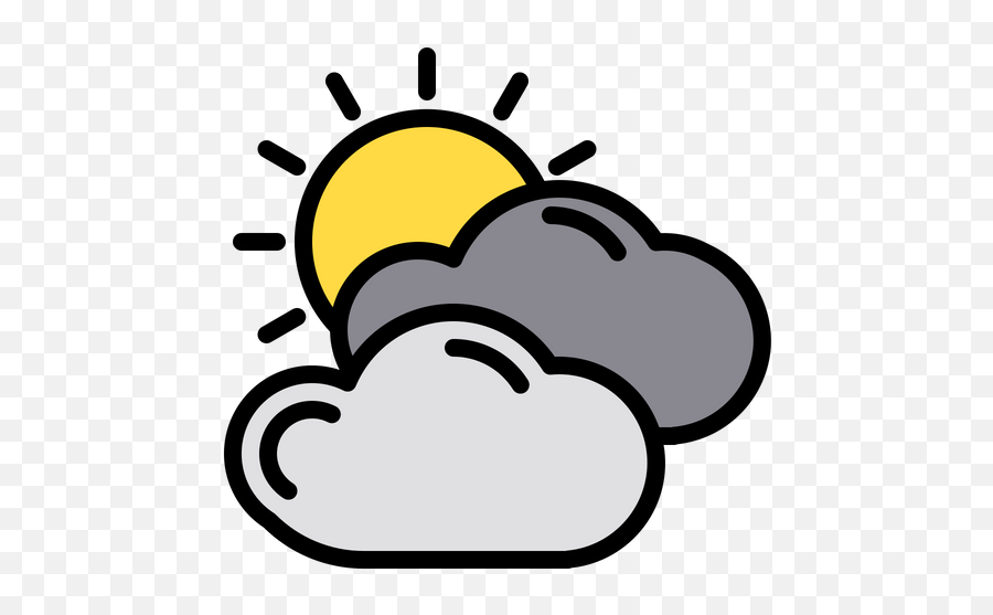 Cloudy Icon Of Colored Outline Style - Outline Images Of Sun Png,Cloudy Png