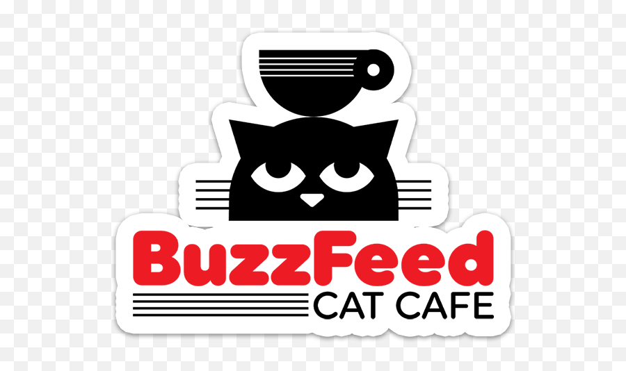 Buzzfeed Cat Cafe Day Sticker - Language Png,Buzzfeed Logo Transparent