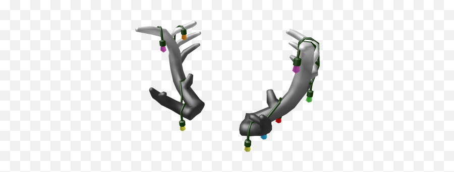 Grey Christmas Light Reindeer - Vertical Png,Christmas Antlers Png