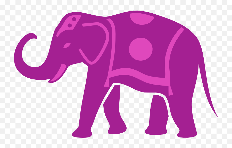Circus Elephan Purple Animalseelephantcircus - Decorative Silhouette Elephant Clip Art Black And White Png,Circus Elephant Png