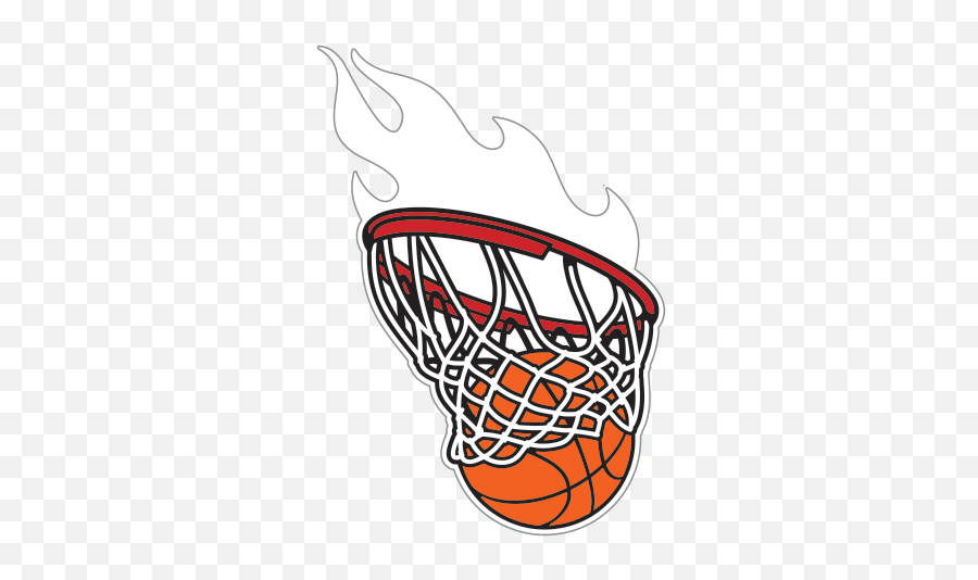 Printed Vinyl Basketball Hoop Nets - Flaming Basketball Hoop Tattoo  Png,Flaming Basketball Png - free transparent png images 