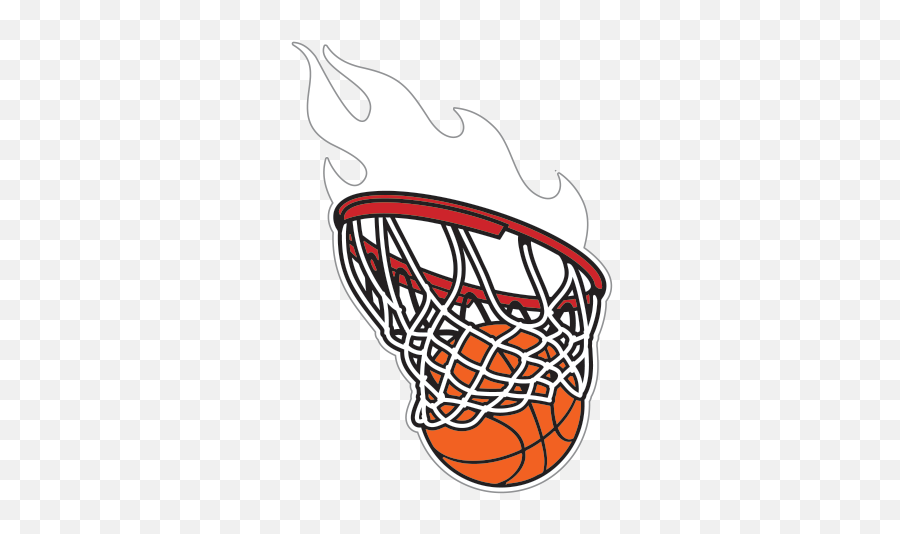 Printed Vinyl Basketball Hoop Nets - Flaming Basketball Hoop Tattoo Png,Flaming Basketball Png