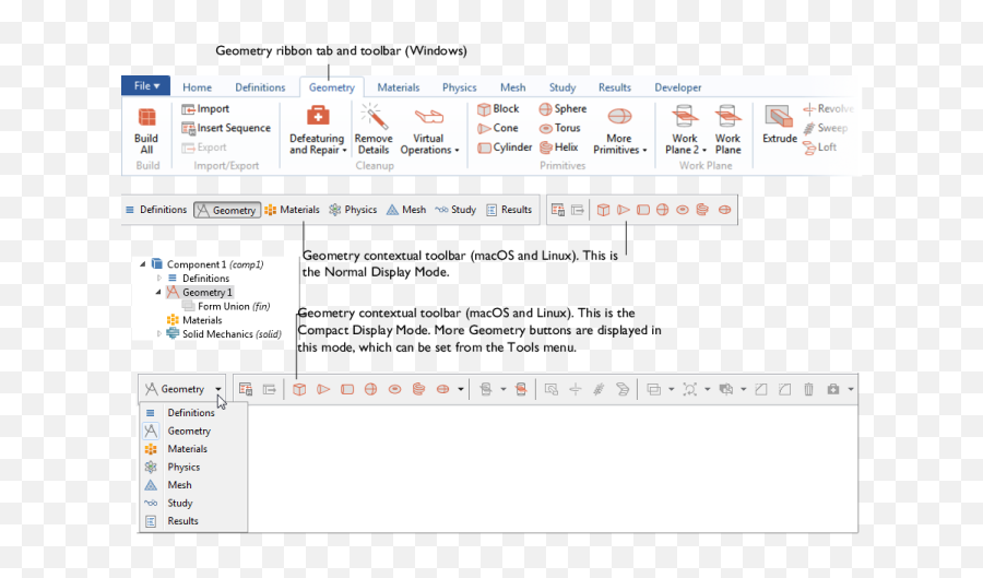 The Geometry Toolbar - Geometry Toolbar In Comsol Png,Toolbars Icon