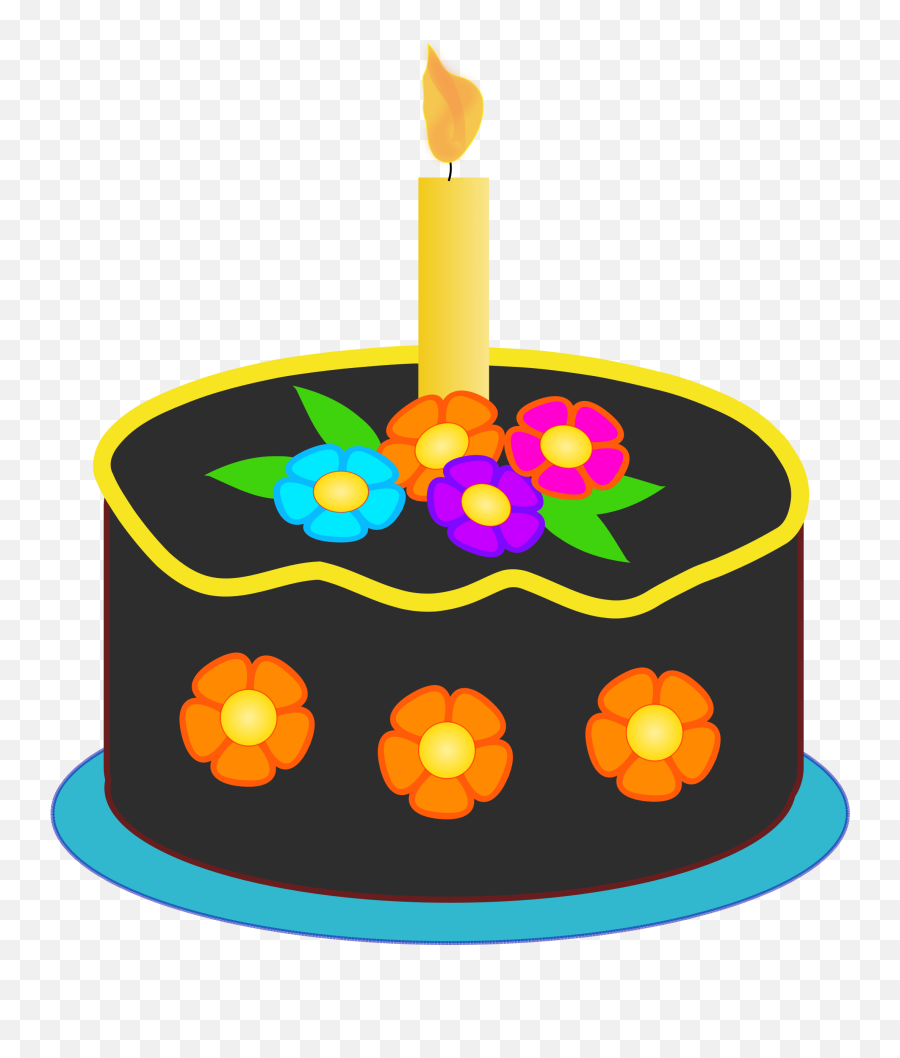 Happy Birthday Cake Clip Art - Happy Birthday Candle Clip Birthday Cake Images Public Domain Png,Birthday Candle Png