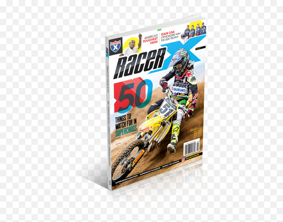 2017 Racer X Illustrated Single Copy Magazines - Motorcycling Png,Icon Suzuki Helmet