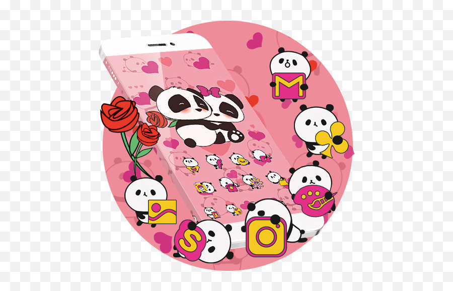 About Pink Panda Cute Icons Png Icon Lucu Android