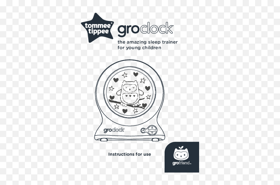 Tommee Tippee Groclock Ollie The Owl Toddler Sleep Trainer - Tommee Tippee Png,Star With Clock Icon