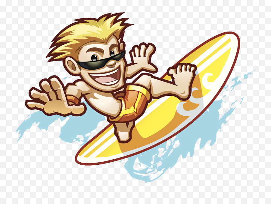 Surfing Clipart Surfer Hawaiian - Surfing Illustration Surfing In Hawaii Clipart Png,Surfer Girl Icon