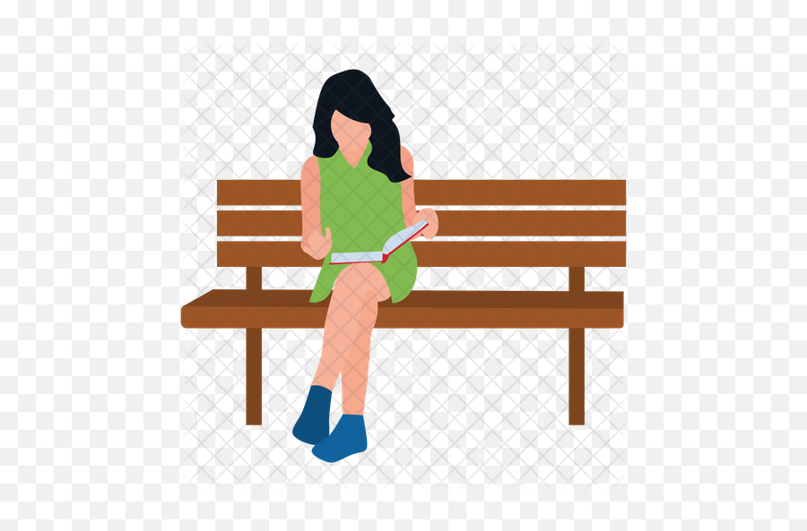 Park Bench Icon Of Flat Style - Sitting Girl Icon Png,Park Bench Png