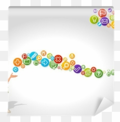 Wall Mural Teenager Students And Wave Of Colorful Web Png