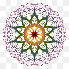 Clipart - Round Flower Design Png Transparent Full Background Pattern