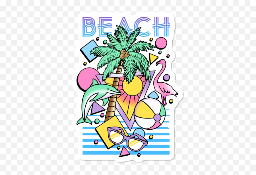 80u0027s Beach Scene - Cool Beach T Shirt Designs Clipart Full Clip Art Png,Cool Designs Png