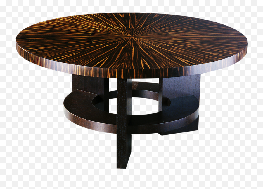 Fifth Avenue New York Art Deco Style Round Dining Table With Massacar Ebony Veneer - James Salmond Furniture Round Art Deco Dining Tables Png,Dining Table Png