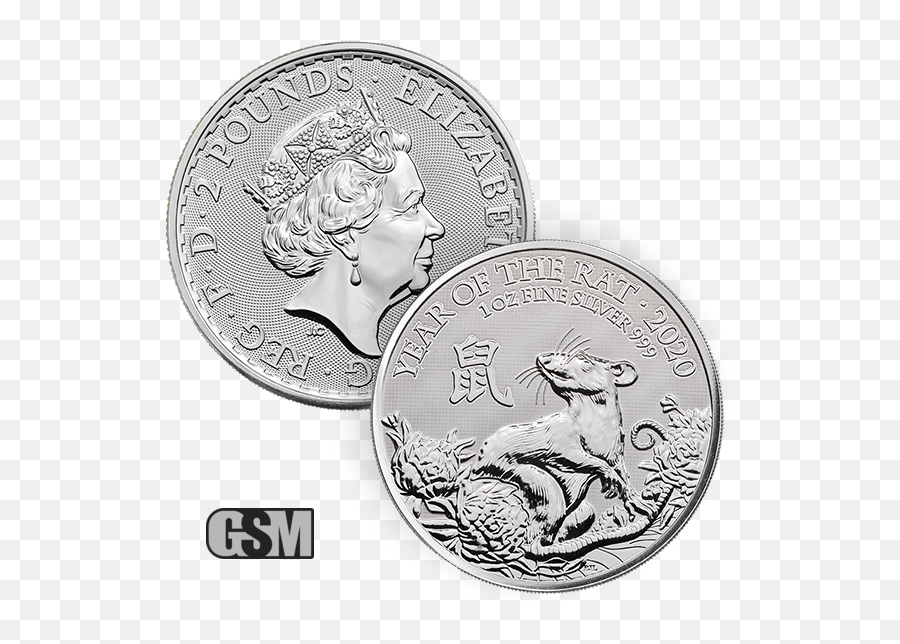 Golden State Mint Precious Metals 2020 1 Oz British Lunar Year Of The Rat Silver Coin Bu - Tanjung Simpang Mengayau Png,Silver Coin Png