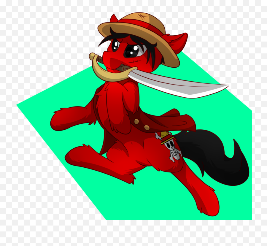Download Whyena Crossover Hat Monkey - Luffy Mlp Png,Monkey D Luffy Png