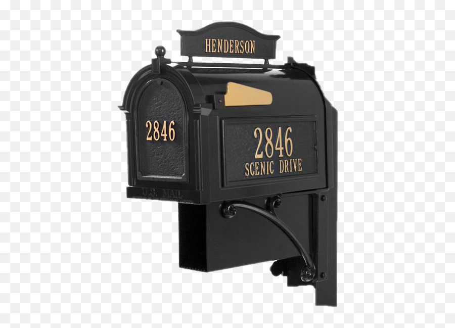Mailbox Png Hd Quality - Black Mailbox Gold,Mailbox Png