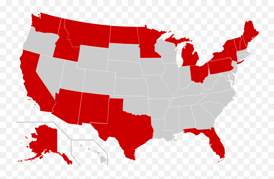 Border States Of The United - Democrat Controlled States Png,United States Png