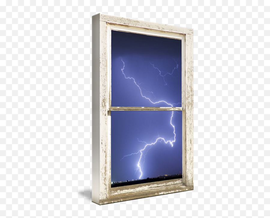 Lightning Strike White Barn Picture Window Frame P By James - Lightning Png,Lightning Strike Transparent