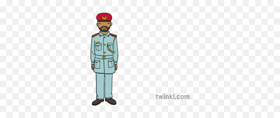 United Arab Emirates Policeman Illustration - Twinkl Military Rank Png,Policeman Png