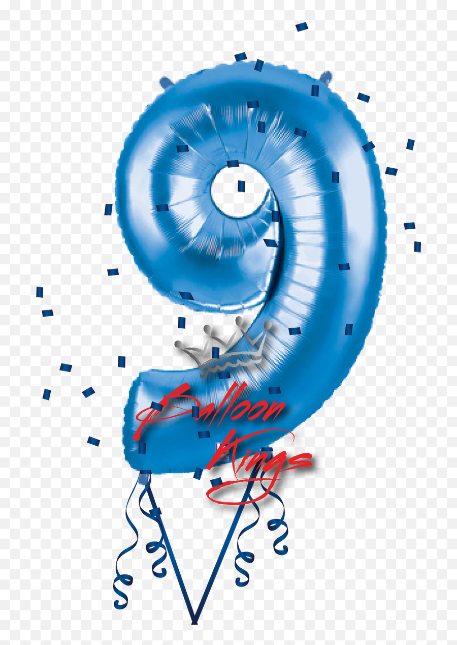 Blue Number 9 - Number 9 Balloon Png,Blue Balloon Png