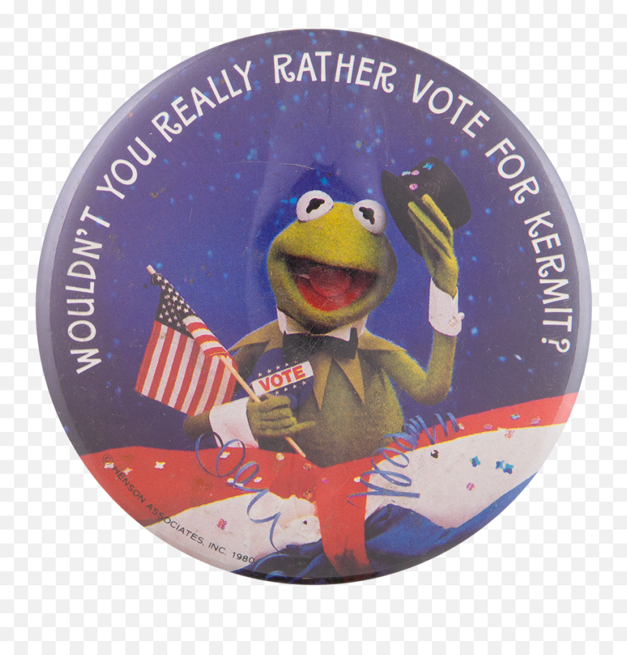 Vote For Kermit Busy Beaver Button Museum - Vote For Kermit The Frog Png,Kermit The Frog Transparent