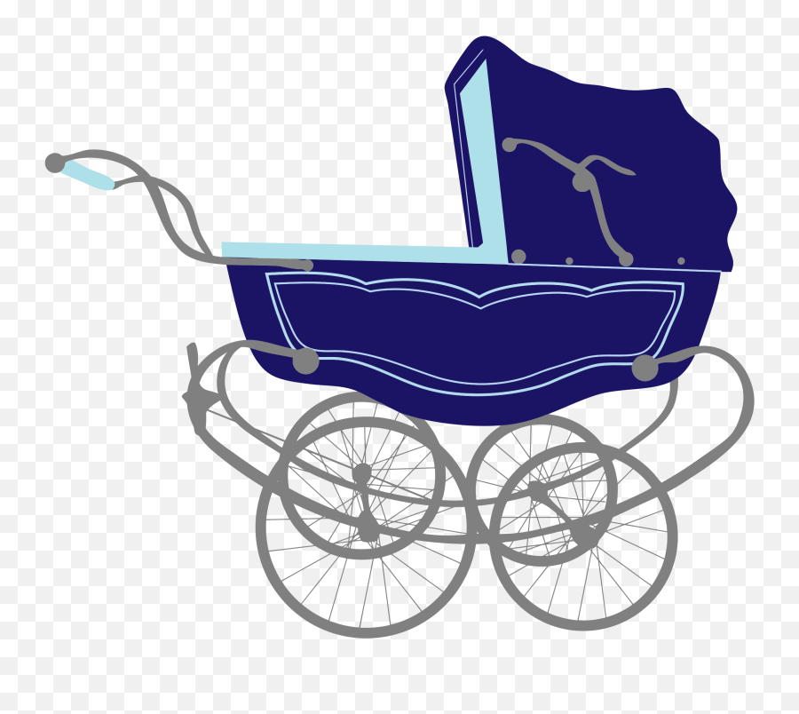 Vintage Blue Stroller Transparent Png - Baby Carriage Png,Stroller Png
