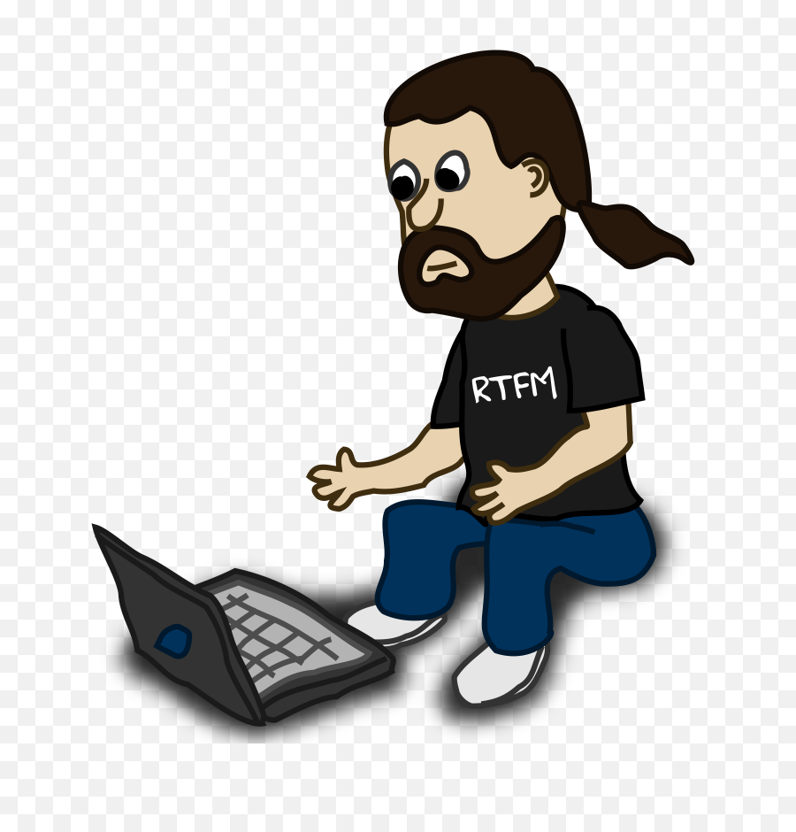 Man Comic Character - Cartoon Man Using Laptop Png,Ponytail Png