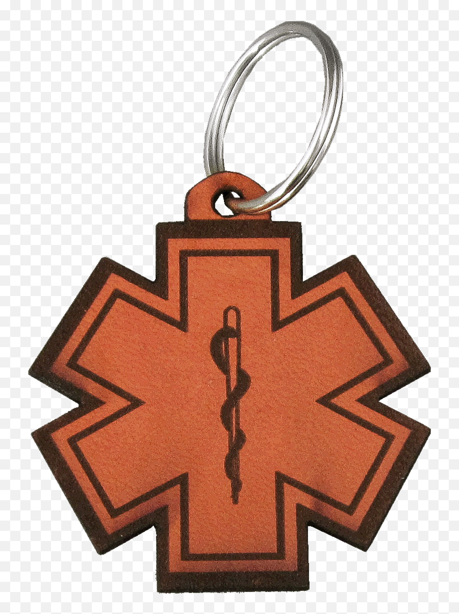 Ems Leather Keychain - Star Of Life Pvc Patch Png,Star Of Life Logo