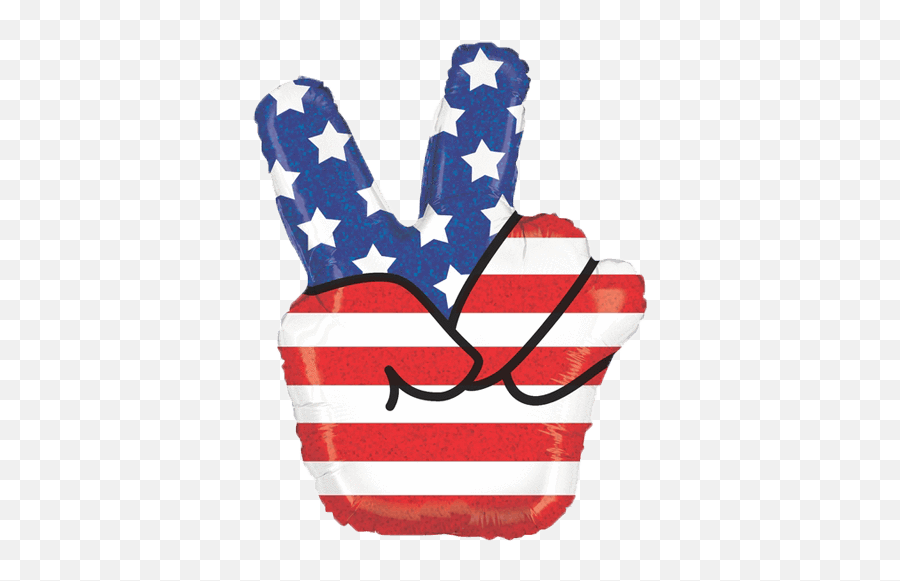 30 Peace Hand Sign Usa Balloon - Patriotic Red White And Blue Png,Peace Sign Hand Png