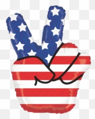 30 Peace Hand Sign Usa Balloon - Patriotic Red White And Blue png
