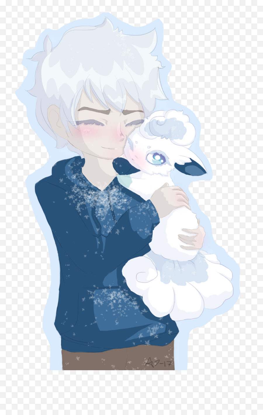 Download Jack Frost And Alola Vulpix By Amicyberspace - Fictional Character Png,Vulpix Transparent