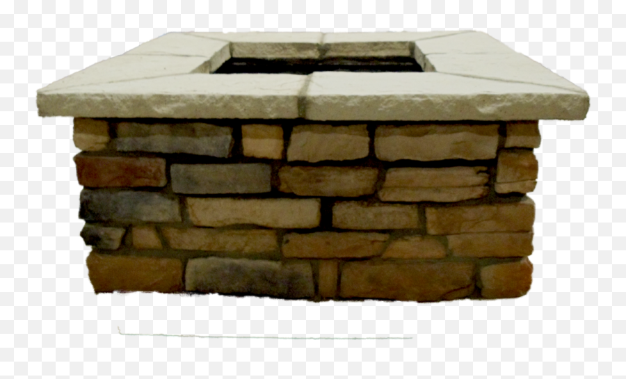 Square Custom Stone Fire Pit - Square Ledge Stone Fire Pit Png,Firepit Png