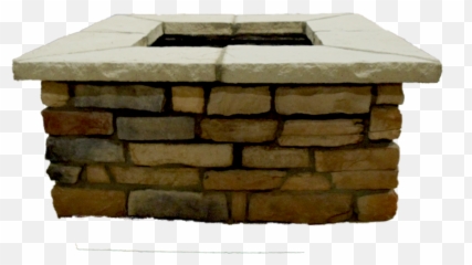 Square Custom Stone Fire Pit - Square Ledge Stone Fire Pit Png,Firepit Png