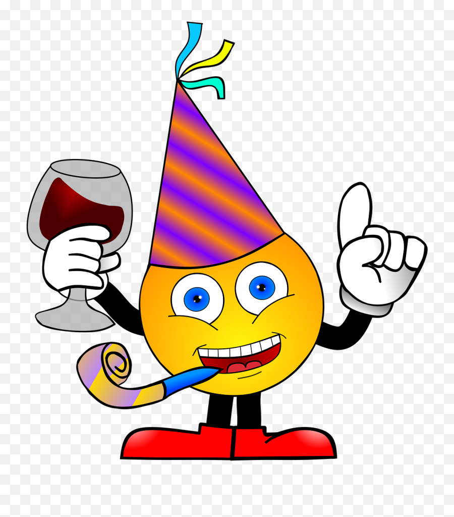 Smiley Party Anniversary New - Smiley Verjaardag Png,New Years Party Hat Png