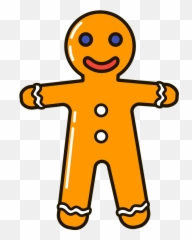 Gingerbread Man Clipart - Happy png
